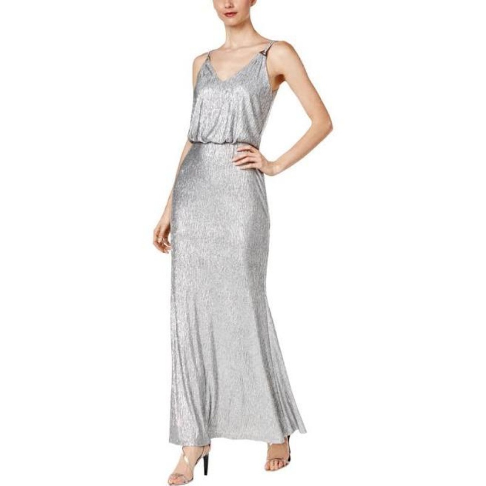 Calvin Klein Metallic Maxi Gown Dress Size 2